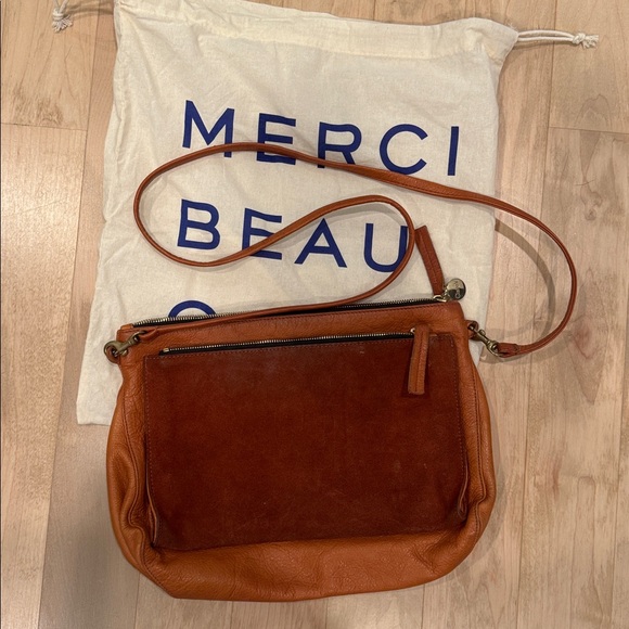 Clare V Brown Suede Leather Gosee Clutch Crossbody Bag - Picture 1 of 16